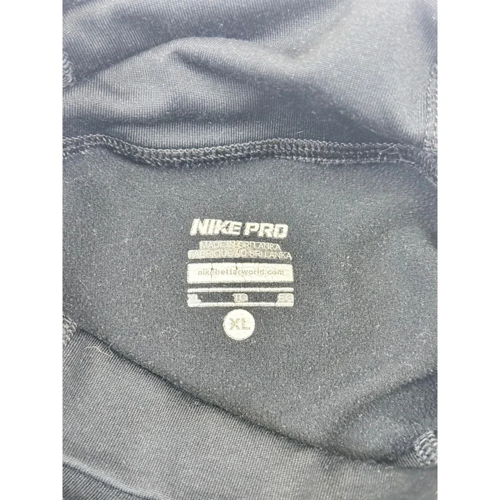 Nike Pro Womens XL Black Funnel Neck Long Sleeve Thumbhole Base‎ Layer Top